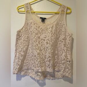Cream Lace Tank Top